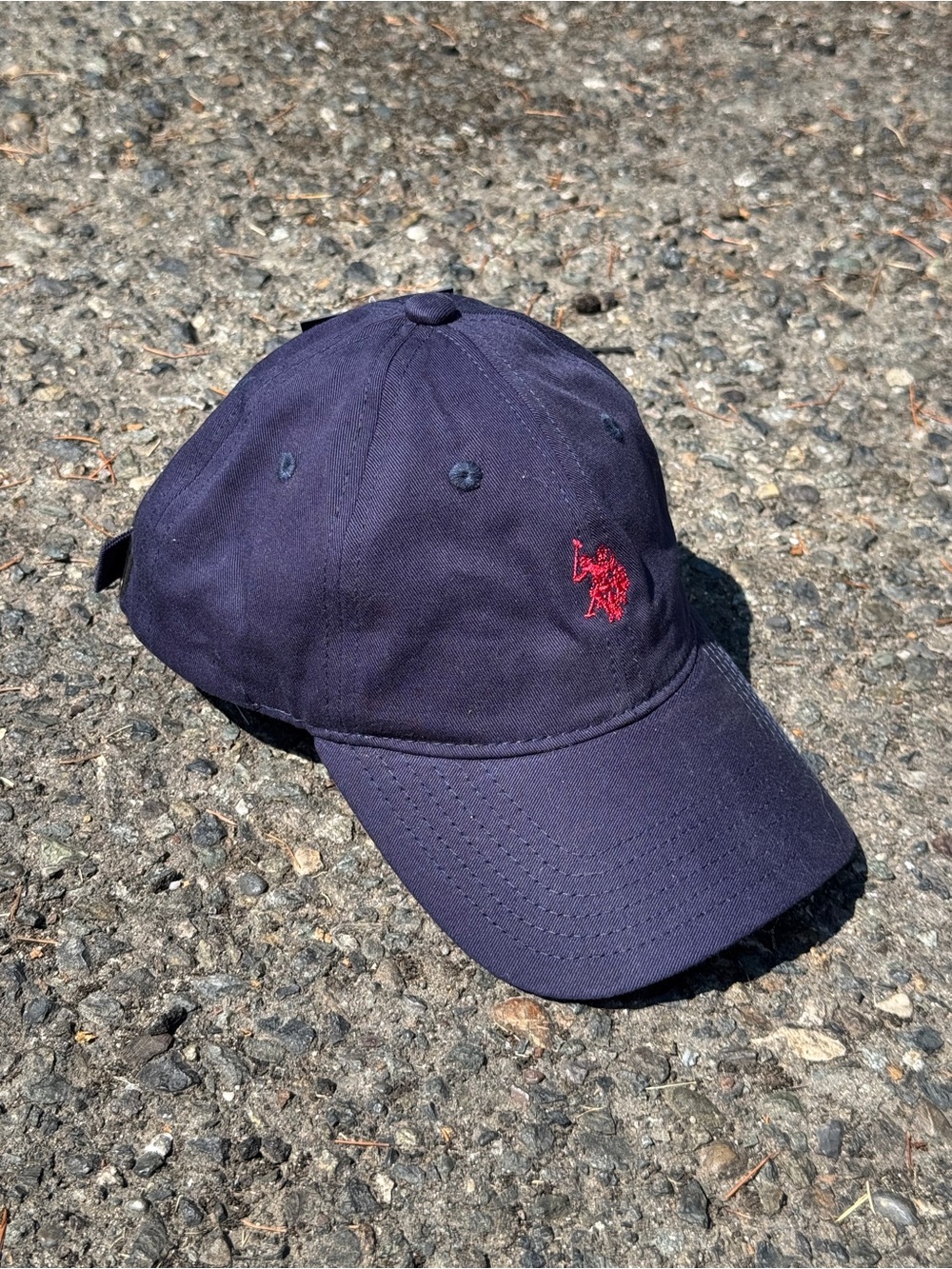 U.S. Polo Assn. Navy Cap with Red Polo Player Embroidery